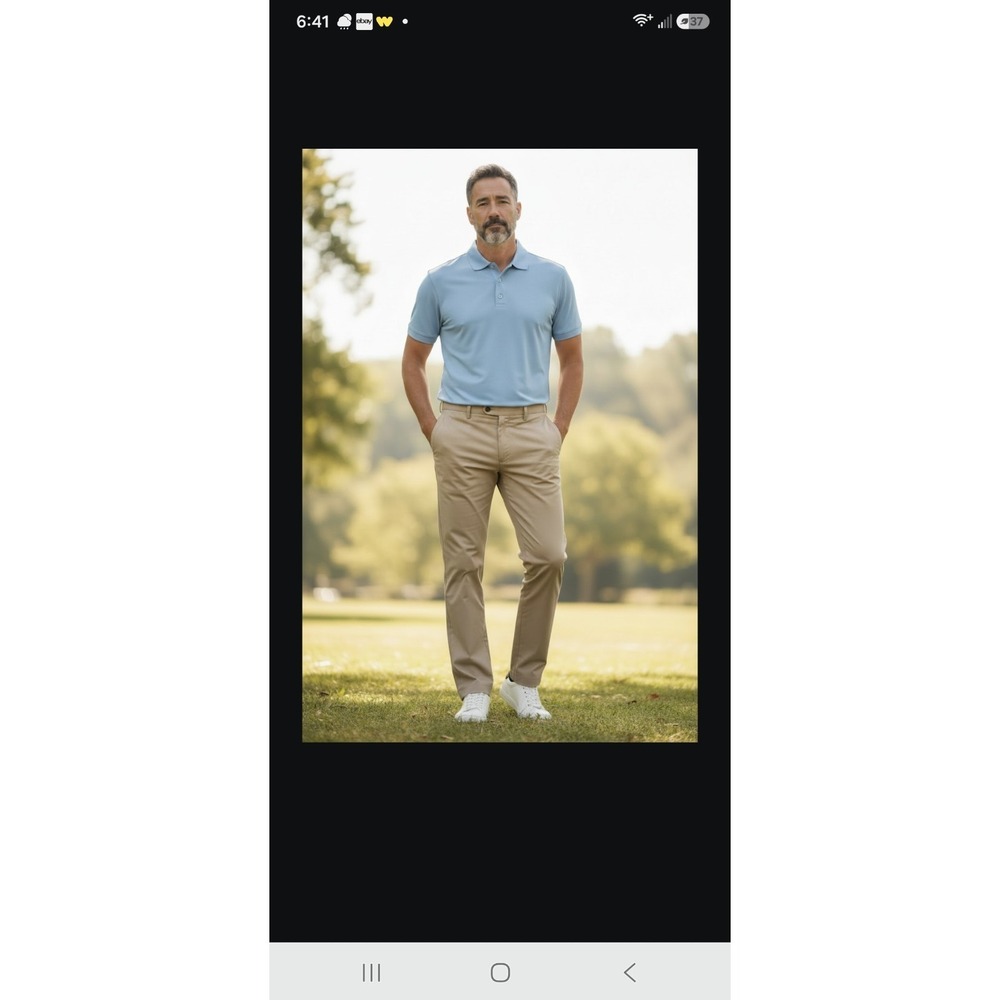 FootJoy Golf Pants‎ Mens 35x31 Tan Performance Stretch Flat Front Tan Trousers